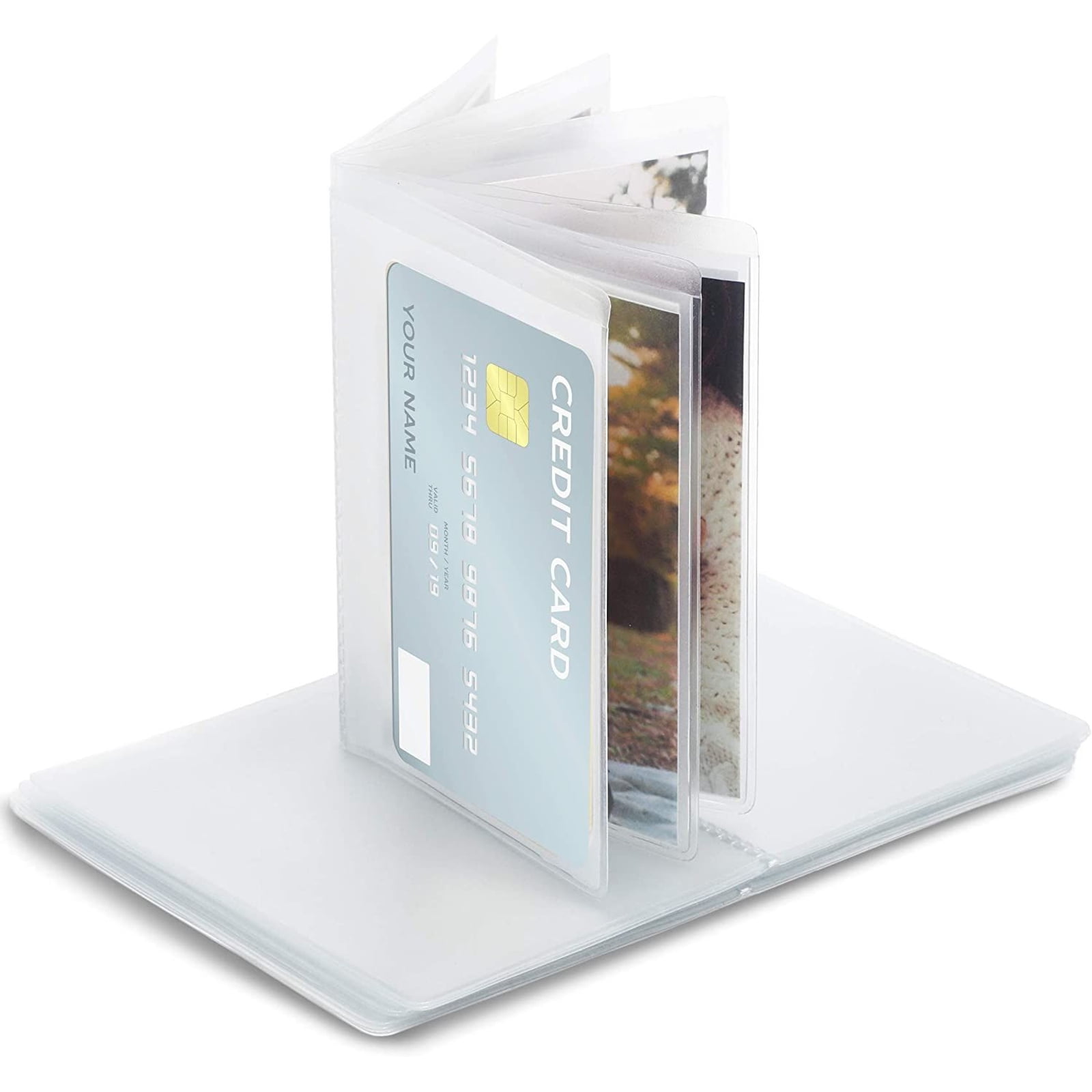 Clear Credit Card holder refill insert for card holder 20 pockets Landscape 