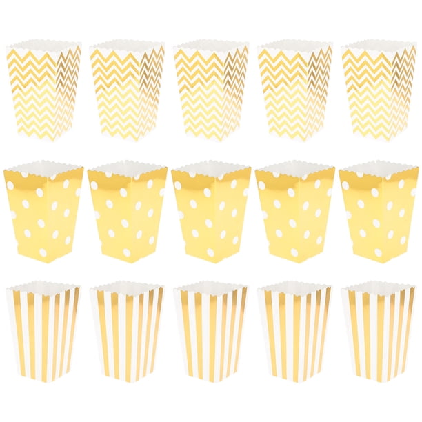 TABLETREANDS 60Ud Cajas Desechables Doradas Para Palomitas Estilo Cine Para Snacks Y