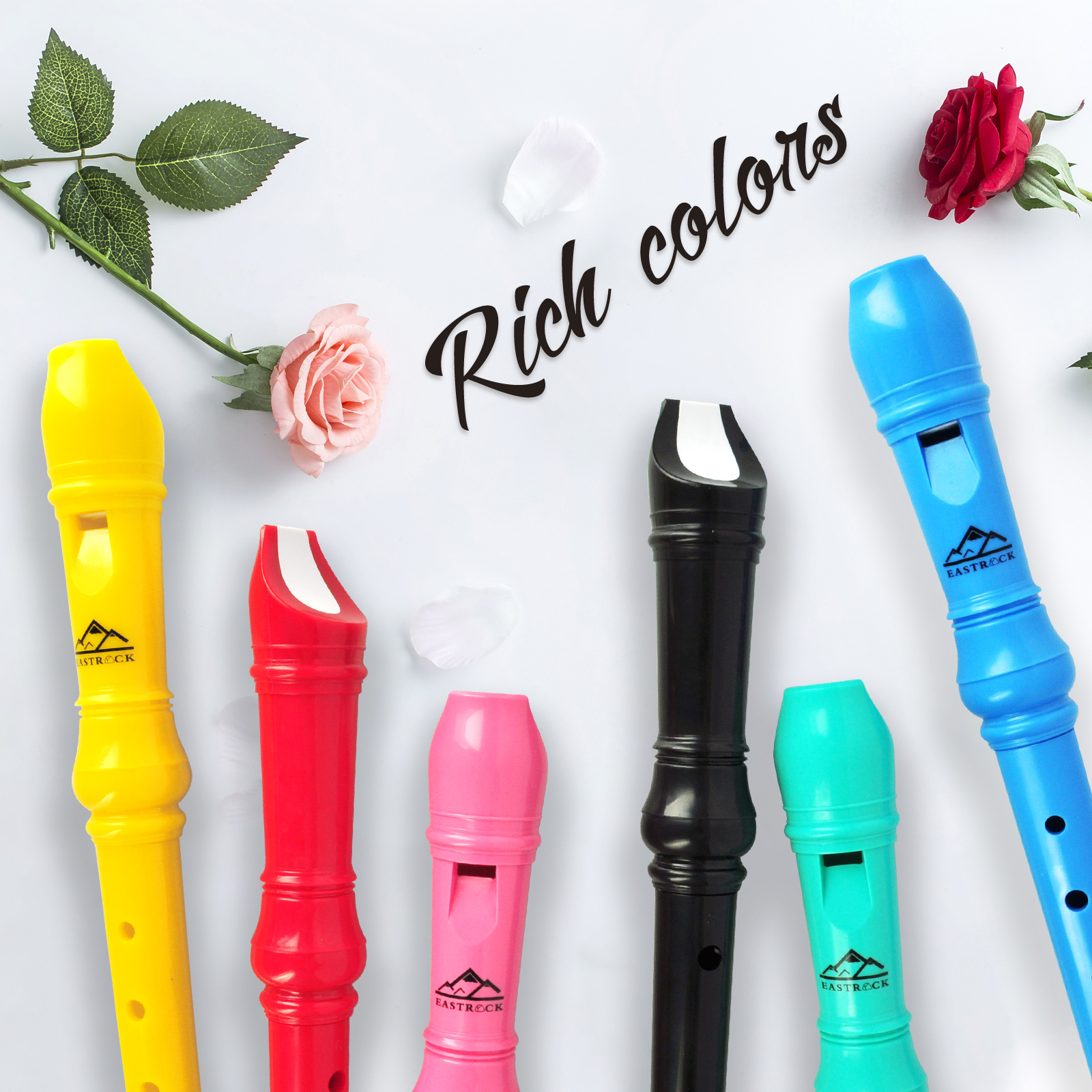 EastRock Soprano Recorder Pink with Cleaning Rod photo 5