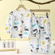 thumbnail image 1 of Ropa de dormir ligera de muselina de doble capa para niños, conjunto de 2 piezas, ropa de hogar de verano para mujeres, bombachos de manga larga para bebés y hombres Sui, 1 of 5