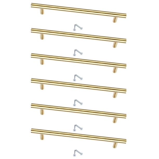 Manijas de Puerta de Armario de Cocina de 6 Piezas, Modernas Manijas de material acero Inoxidable de Níquel Satinado para Armarios, Alacenas Y Cajones Doradas BLESIY Perilla de extracción del cajón de la puerta