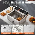 thumbnail image 5 of KFFKFF 3000W Commercial Electric Fryer, 30.6Qt / 29L Professional Electric Countertop Deep Fryer with Basket, Temperature Control, Ideal for Kitchen and Restaurant, Silver, 5 of 9