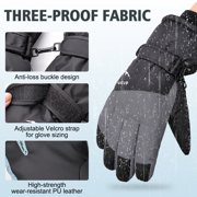 REDESS Unisex Winter Waterproof Touchscreen Ski Gloves for Men and Women, Black