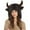 Coffee, variant on Womens Black Bull Horn Furry Hat - Winter Warm Novelty Hat, One Size Fits Adults for Cold Weather & Parties,Size Free Size