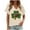 #0384-Beige, variant on Uootdi St Patricks Day T Shirts for Women Cute V-Neck Short Sleeve Festival Gift Tops Lucky Irish Shamrock Clover Print Graphic Short Sleeve Tees Gift
