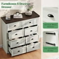 thumbnail image 5 of LUXOAK 42" Dresser for Bedroom, 8-Drawer Farmhouse Dresser, Living Room Storage, Rustic White, 5 of 6