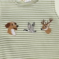 thumbnail image 5 of JAJAHO Boys Girls Bodysuits Sleeveless Striped Cartoon Embroidery Romper Baby Clothes 0-18M Comfortable Onesie, 5 of 6