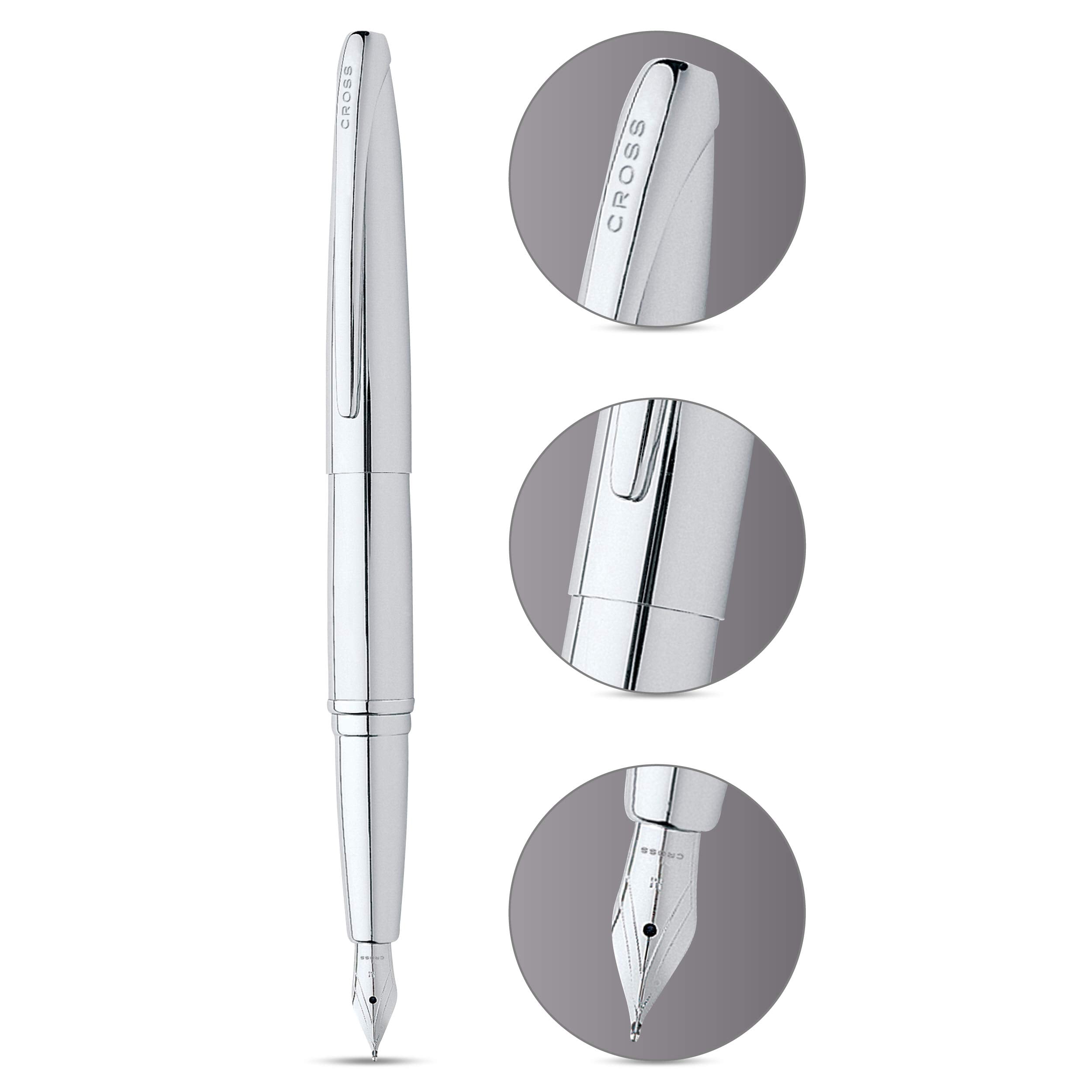 Cross ATX Pure Chrome Fine Nib Fountain Pen
