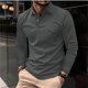 thumbnail image 1 of pstuiky camisas de manga larga para hombre, Camiseta deportiva informal de manga larga con cuello vuelto para hombre camisetas de hombre xxxl, 1 of 6