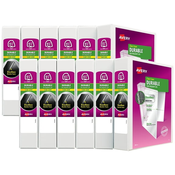 Avery Standard 1.5 3-Ring View Binder White 09401CT