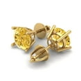 thumbnail image 2 of 4 ct Screw-Back Stud Earrings for Women | 8.0mm Round Cut Simulated Yellow Diamond | 18K Yellow Gold, 2 of 5