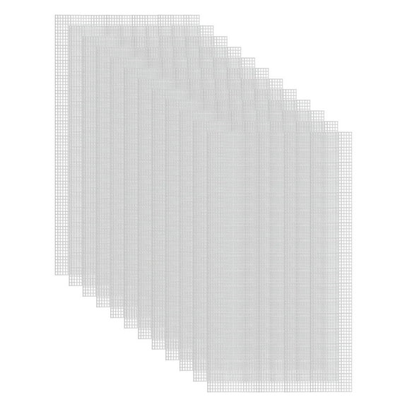 12Pcs Plastic Mesh Canvas Sheets 13"x19.69" 7 Count Rectangle Hole Blank Canvas White for Embroidery Needlepoint