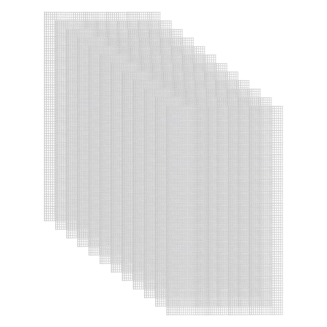 12Pcs Hojas de Lienzo de Malla Plástica 13"x19.69" 7 Contar Lienzo Blanco con Agujeros Rectangulares para Bordado y Punto de Aguja