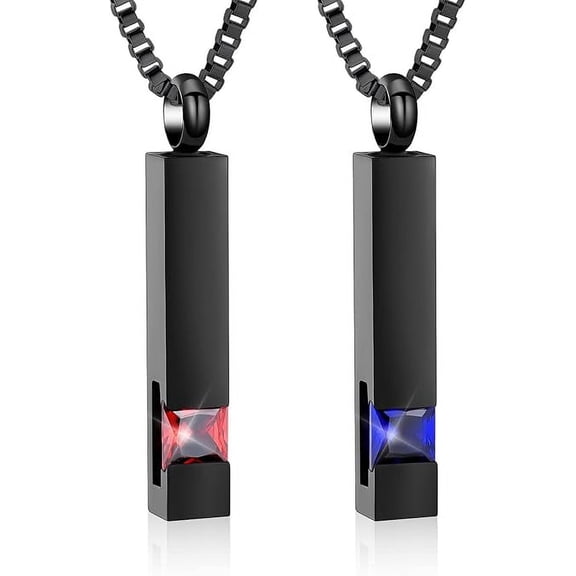 Birthstone Cube Cremation Urn Jewelry Cube Memorial Urn Necklace for Ashes Crystal Bar Cremation Urn Necklace for Ashes Keepsake Pendant