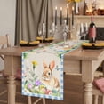 thumbnail image 2 of Table Runners 72 Inches Long Dress Scarves, Happy Easter Bunny Farmhouse Kitchen Table Runner, Coffee Tablerunners, Spring Floral Burlap Blue Plaid 18x72 Inch, 2 of 9