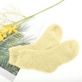 thumbnail image 2 of Unique Bargains 1 Pair Women's Comfortable Sleep Cozy Socks Light Yellow 93% Polyester 7% Spandex, 2 of 5