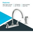 thumbnail image 5 of EZ-FLO 10201 High Arc Swivel Spout Kitchen Faucet, Two-Handle, Chrome, 5 of 5