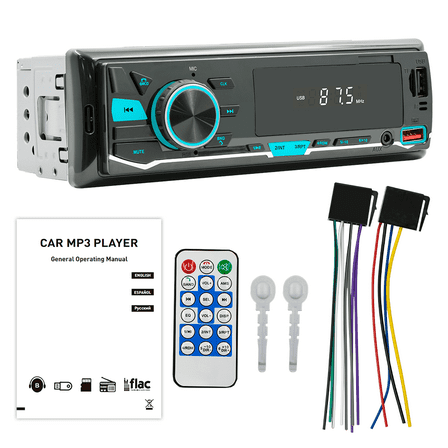 Woudy Bluetooth Car Stereo Audio In-Dash Single DIN FM Aux Input Receiver USB MP3 Radio Player SD