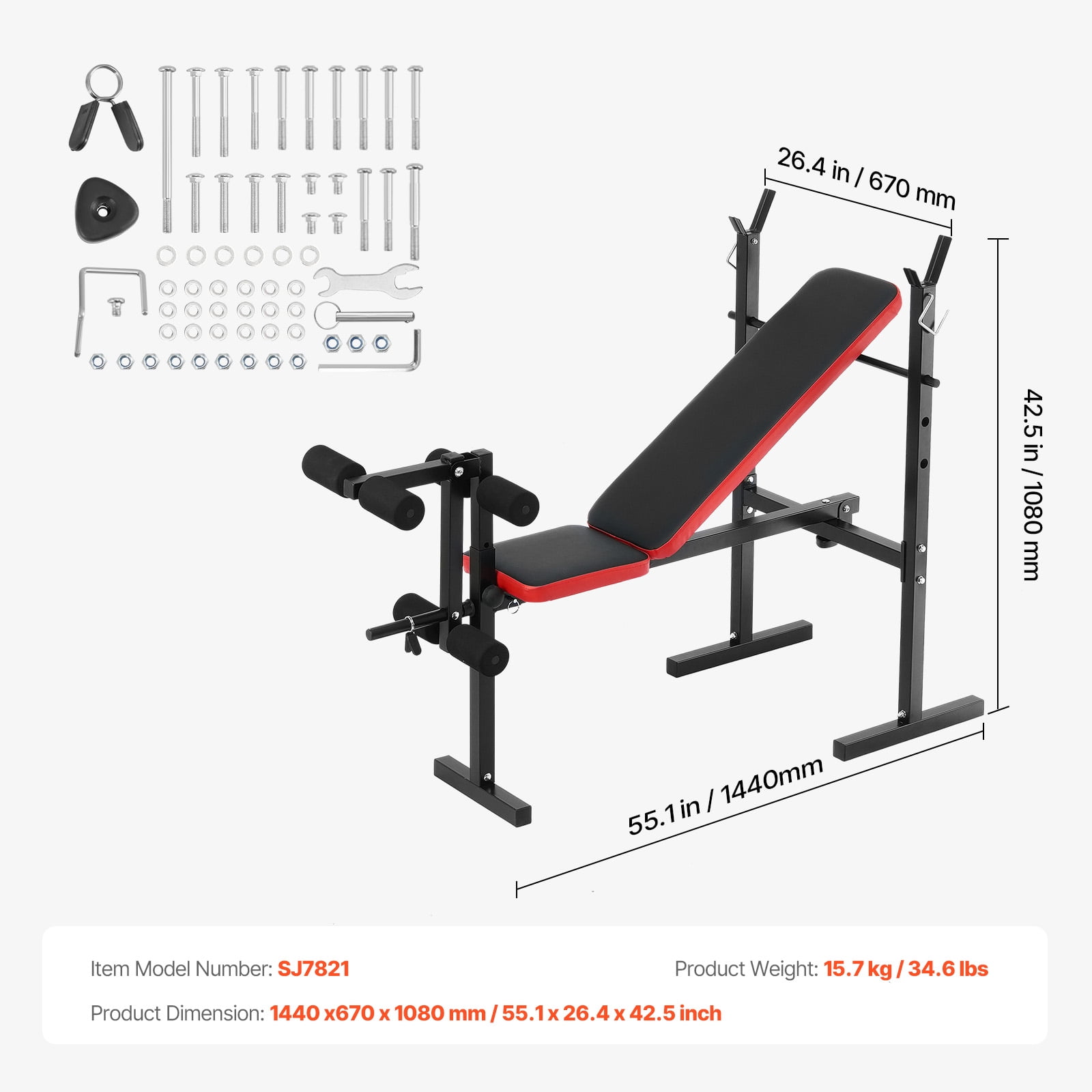 KFFKFF Strength Training Bench, Versatile Adjustable Workout Bench for Comprehensive Body Exercise, 380lbs Capacity Fitness Incline Bench for Home Gym, Rapid Folding & Swift Adjustment Flat Bench