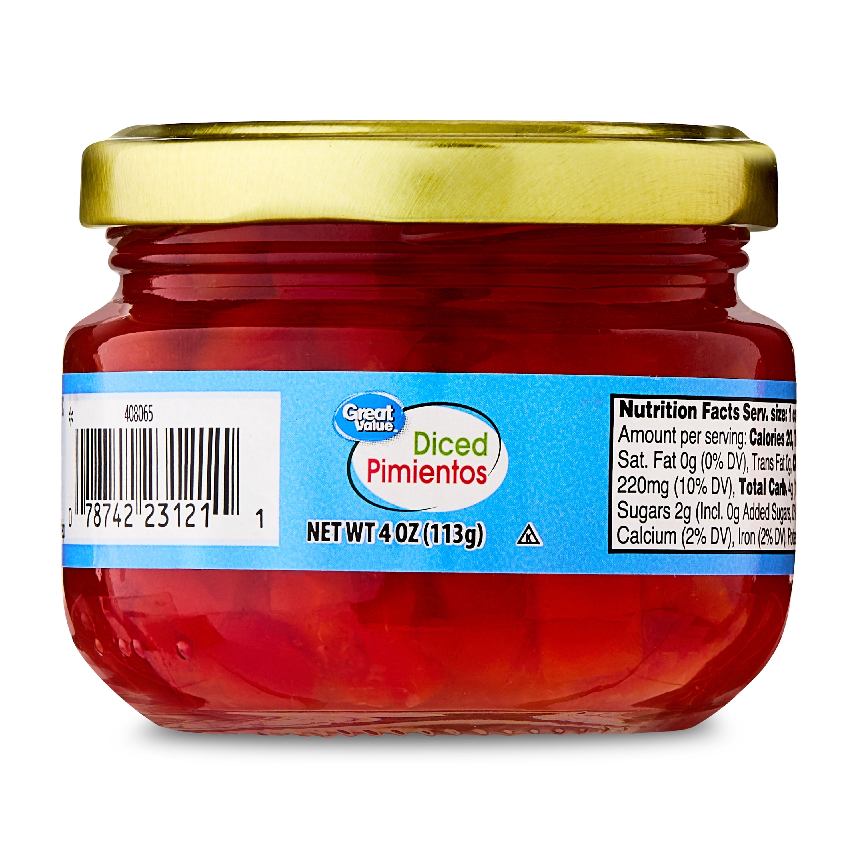 Great Value Diced Pimientos 4 oz Shelf Stable Versatile Vegetable