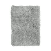 Nestl Super Soft Shaggy Bath Rug, Absorbent Bathroom Rug, 17" x 24", Silver