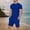 Blue, variant on Men Short Sets Outfits 2 Piece Mens T-Shirts and Shorts Mens Summer Outfits Beach Clothes Matching Set