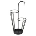 thumbnail image 6 of DecMode Black Geometric Metal 2 Section Umbrella Stand with Umbrella Shaped Handle, 6 of 9