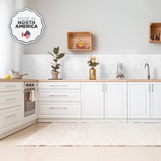 Smart Tiles Peel and Stick Backsplash, 5 Adhesive Tiles, Metro White/Grey, 11.55"x8.38"