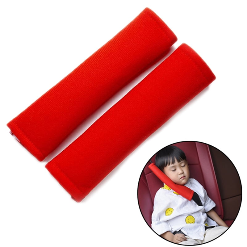 2 Pcs Red Car Seat Belt Shoulder Safety Pads Cover Comfortable CushionTPI 