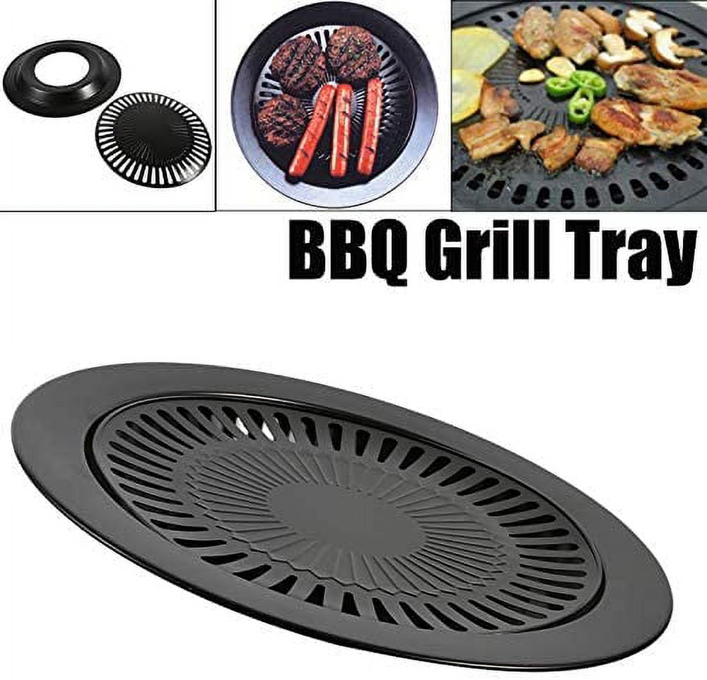Round Griddle, Bbq Grill Plate Smokeless Non-Stick Grill Pans, Indoor Stove Grill Plate Healthy Cooking Bbq Cooking Kitchen Tool