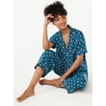 thumbnail image 4 of Joyspun Women's Woven Notch Collar Pajama Top, Sizes S to 3X, 4 of 6