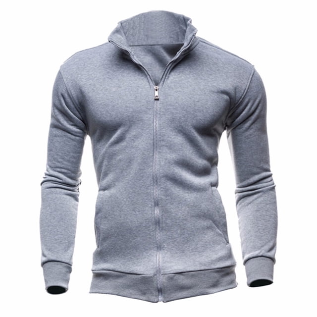 Mens Sweater Jacket Mens Fall Fashion Solid Color Jacket Sweater Casual Jacket