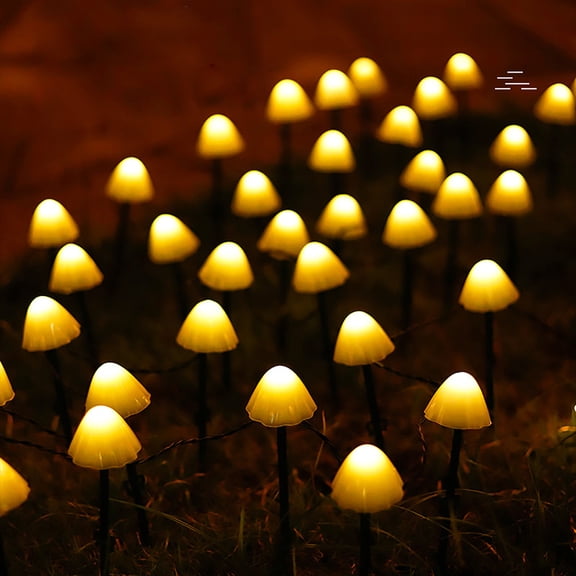 Mushroom Solar Lights Solar Waterproof Garden Lamp String 20LEDS 16.4ft Pathway Lights Outdoor Decoration Fairy Color Changing Solar String Light for Garden, Backyard, Lawn, Party, Christmas