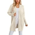 thumbnail image 1 of Sweaters for Women Trendy Knit Long Sleeve Cardigan Solid Color Fall Outerwear, 1 of 5