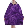 thumbnail image 1 of Oversized Blanket Hoodie, Purple Print Comfortable Flannel Super Soft Warm Blankets Hooded Sweatshirt For Unisex Adult Women Men, With Pocket Loose, 1 of 8