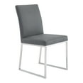 thumbnail image 3 of Armen Living Trevor Contemporary Dining Chair in Brushed Stainless Steel and Grey Faux Leather - Set of 2, 3 of 10