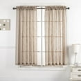 thumbnail image 1 of Taupe Linen Sheer Curtains Panels Window Drapes Sheer Privacy Curtains 63 inches Length for Bedroom / Living Room Window, Taupe, 2 Panels, 1 of 3