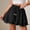 Black, variant on Caywon Womens Casual Solid Color Ruffled Tiered Skort Elastic Drawstring High Waist Pleated Mini Skirt Shorts for Daily Vacation Wear Falda Corta Pantaleta para Mujer