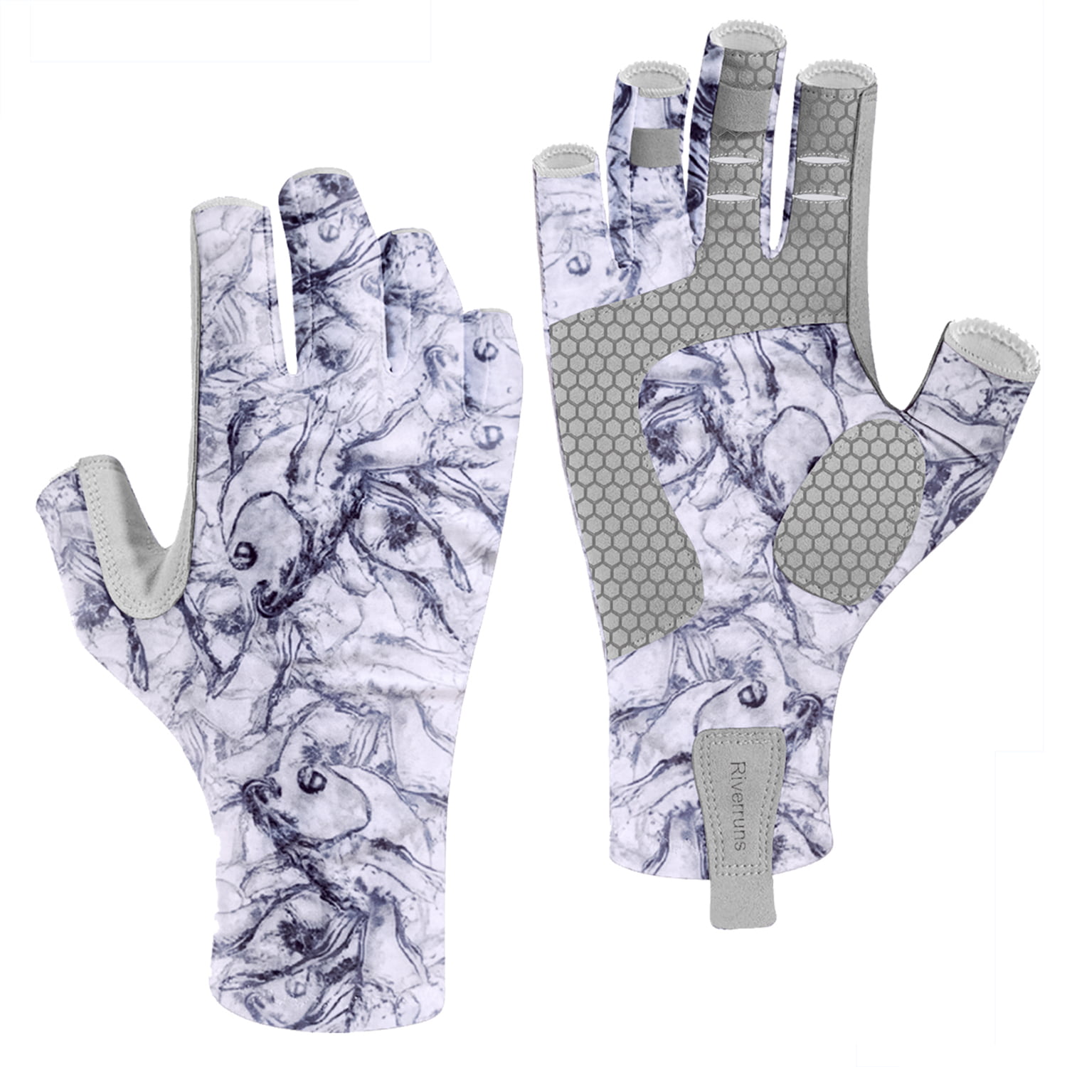 1 Pair Fingerless Fishing Gloves are Designed for Men and Women Fishing Grey 