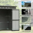 thumbnail image 3 of TOTAL Outdoor Storage Shed 6' x 4', Metal Waterproof Utility Tool Shed Storage House Clearance with Double Lockable Doors & Air Vent for Backyard Garden Patio Lawn(Gray), 3 of 7