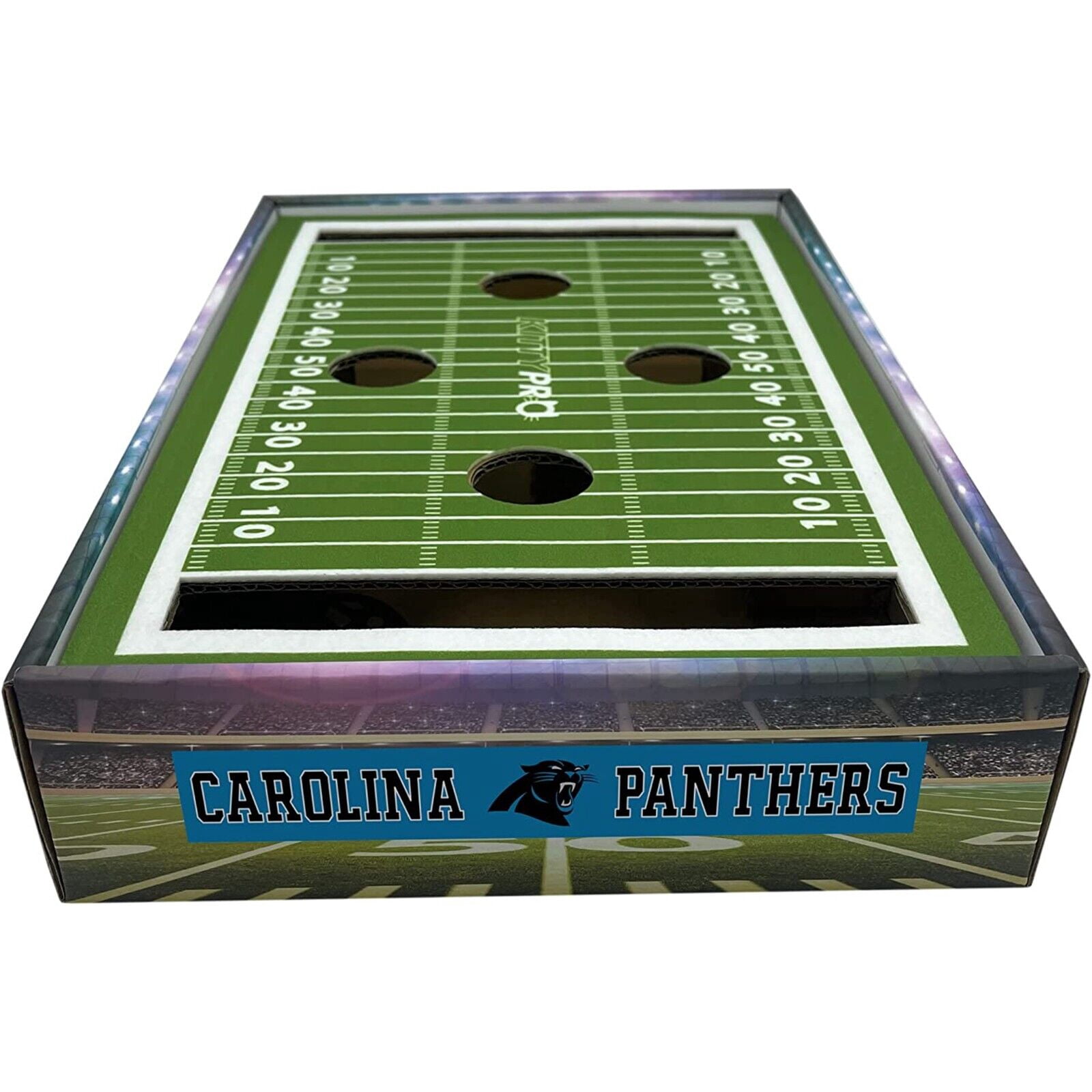 Pets First NFL Carolina Panthers Cat Scratcher Box Football Field Designed Cat Scratcher & Lounge