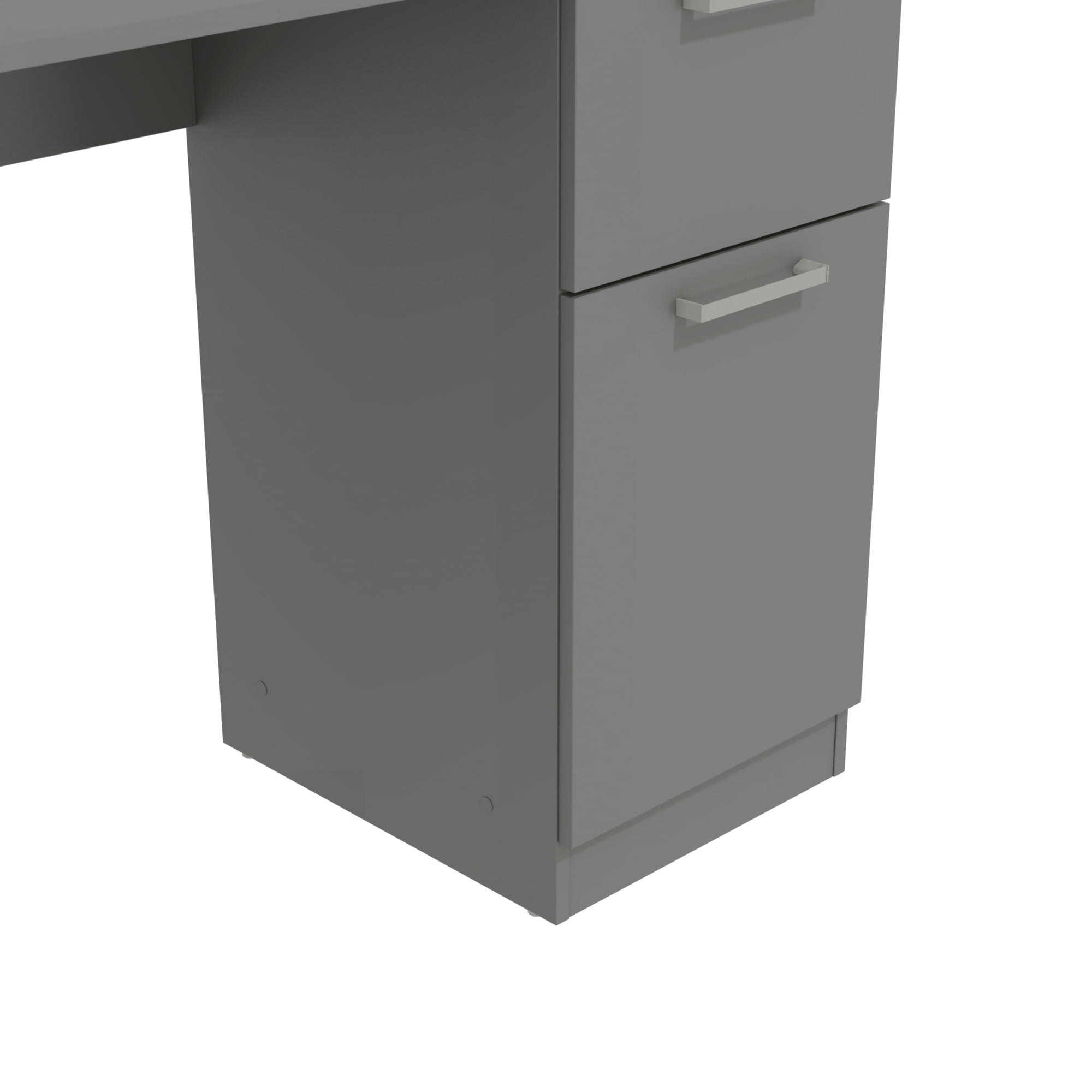 Kappesberg Gray 1-Drawer and 1-Door Compact Home Office Computer Desk with Storage Cabinet - for Adults and Teens