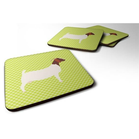 Boer Goat Green Foam Coaster, Set of 4