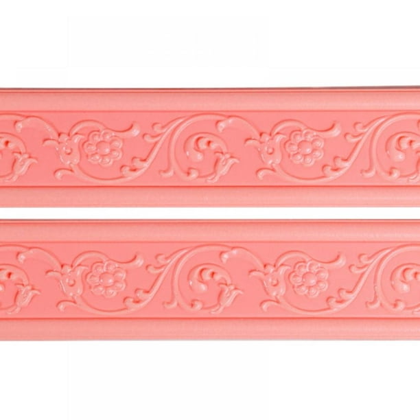 Sonbest - Papel tapiz de 27 pulgadas, borde despegable y adhesivo, bordes de espejo de pared, molduras de espuma para flores en 3D, autoadhesivo, fácil de aplicar, rosa, Yuarrent SH1104-14