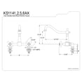 thumbnail image 2 of Kingston Brass KS1141AX Heritage Bridge Kitchen Faucet, Polished Chrome, 2 of 4