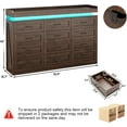 thumbnail image 5 of ChVans 12 Drawer Dresser with LED Light and Charging Station, 71" Wide 46" Tall Farmhouse Large Chest of Drawers for Closet, Large Wide Drawer Organizer Cabinet for Bedroom, Living Room, 5 of 8