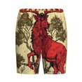 thumbnail image 6 of Daiia Mythical Red Stag Illustration Mens Woven Stretch Pajama Short,Short Pajama Pants-Large, 6 of 7