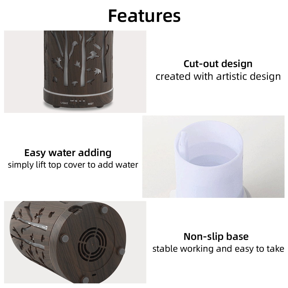 200ml Essential Oil Diffuser for Home 7 LED Color Changing, Ultra Quiet, BPA-Free, Perfect for Office & Relaxation