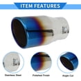 thumbnail image 4 of Unique Bargains 1 Pc Slant Cut Exhaust Tip 1.6" - 3.0" Inlet Stainless Steel Burnt Blue, 4 of 8