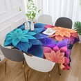thumbnail image 5 of JSTEL Magic Mandala Flowers Rainbow Table Cloth Square 60 x 60 Inch Tablecloth Anti Wrinkle Table Cover for Dining Kitchen Parties, 5 of 6